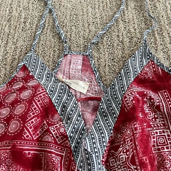Ocean Drive Red Boho Romper - Picture 5 of 9